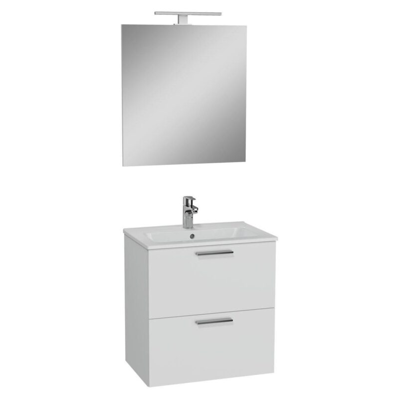 VİTRA 75021 MİA 60CM BANYO DOLABI SETİ  DOLAP+ AYNA BEYAZ